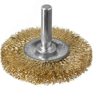 Щетка дисковая для дрели, витая латунированная стальная проволока 0,3мм, 50мм ''Профессионал''. - фото 1