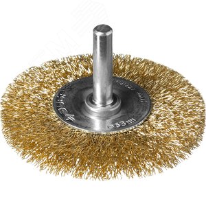 Изображение товара Щетка дисковая для дрели, витая латунированная стальная проволока 0,3мм, 63мм ''Профессионал''. (шт)