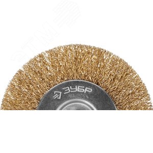 Щетка дисковая для дрели, витая латунированная стальная проволока 0,3мм, 100мм ''Профессионал''. - фото 2