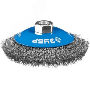 Щетка коническая для УШМ, витая стальная проволока 0,3мм, 100ммхМ14 ''Профессионал''. - фото 2