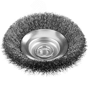 Щетка коническая для УШМ, витая стальная проволока 0,3мм, 125ммхМ14 ''Профессионал''. - фото 2