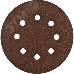 Круг шлифовальный ''СТАНДАРТ'' из абразивной бумаги на велкро основе, 6 отв., Р80, 150мм, 5шт - фото 1