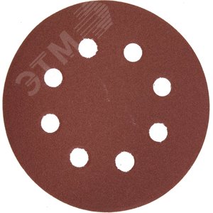 Изображение товара Круг шлифовальный ''Мастер'' универсальный, из абразивной бумаги на велкро основе, 8 отверстий, Р180, 125мм, 5шт (шт)