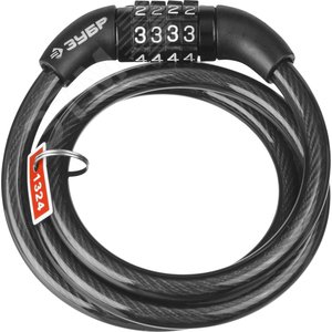 Замок ''СТАНДАРТ'', тросовый, кодовый, с неизменяемым кодом, длина троса - 1200мм, d 8мм. - фото 1