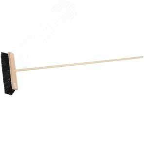 Щетка уличная деревянная с ручкой, волокно 90мм, ПЭТ, 140см, 40х7см