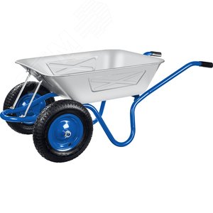 Изображение товара Тачка строительная двухколесная ПТ-350 усиленная 130 л 280 кг цельная рама (шт)