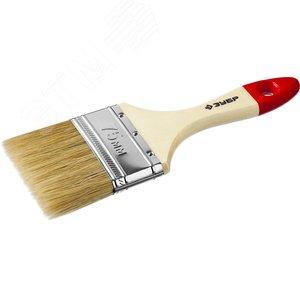 Изображение товара Кисть плоская ''УНИВЕРСАЛ-МАСТЕР'', натуральная щетина, деревянная ручка, 75мм (шт)