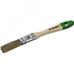 Кисть плоская ''ЛАЗУРЬ-МАСТЕР'', смешанная щетина, деревянная ручка, 20мм