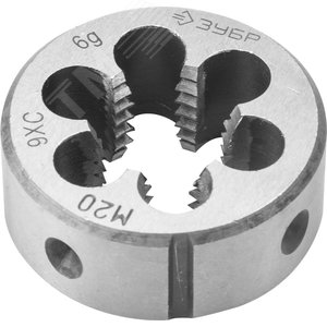 Изображение товара Плашка М20x1.5мм, сталь 9ХС, круглая ручная (шт)