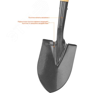 Лопата ''ФАВОРИТ-А'' автомобильная, деревянный черенок, с рукояткой, Профессионал - фото 2