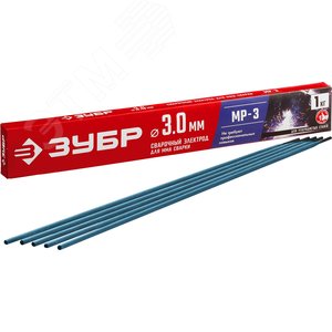 Электроды МР-3 рутиловый, d 3.0x350 мм, 1 кг в коробке. - фото 1