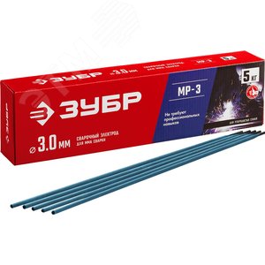 Электроды МР-3 рутиловый, d 3.0x350 мм, 5 кг в коробке. - фото 1