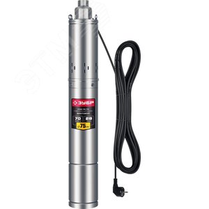Изображение товара Насос скважинный винтовой НСВ-75-70 ЗУБР, 370 Вт, 70 м, корпус нерж.сталь (шт)