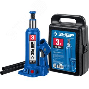 Изображение товара Домкрат бутылочный гидравлический в кейсе 3т, 192-374мм, Профессионал (шт)