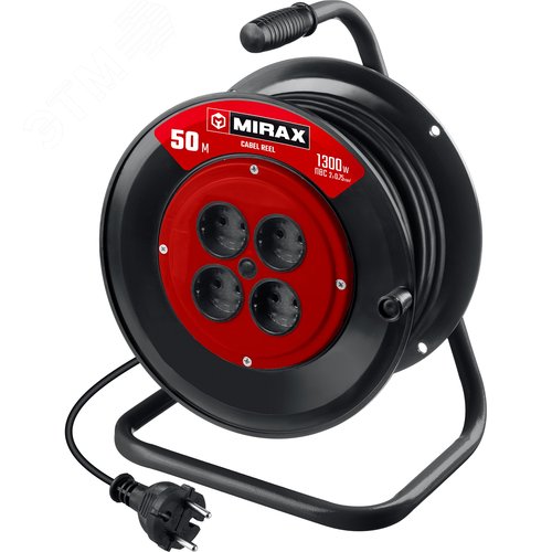 Изображение товара Удлинитель на катушке ПВС, 2 х 0.75 мм2, 50 м, 1300 Вт (шт)