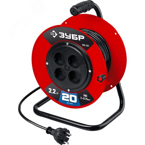 Изображение товара Удлинитель на катушке ПВС-207, ПВС, 2 х 0.75 мм2, 20 м, 2200 Вт (шт)