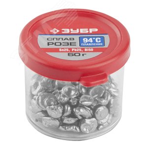 Изображение товара Сплав , РОЗЕ (Sn25,Pb25,Bi50), легкоплавкий в гранулах, 50гр (шт)