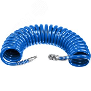 Изображение товара Шланг спиральный воздушный с фитингами рапид 5 м, 6х8 мм, 15 бар, Професиионал (шт)