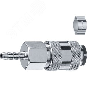 Переходник штуцер ''елочка'' 6 мм - рапид муфта, с хомутом Профессионал - фото 1