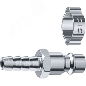 Изображение товара Переходник штуцер ''елочка'' 8 мм - рапид штуцер, с хомутом Профессионал (шт)