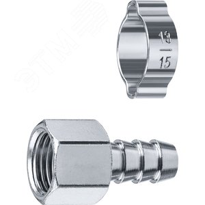 Изображение товара Переходник штуцер ''елочка'' 10 мм - 1/4''F, с обжимным хомутом Профессионал (шт)