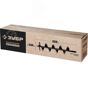 Шнек для мотобуров, мерзлый грунт, d=200 мм, двухзаходный - фото 2