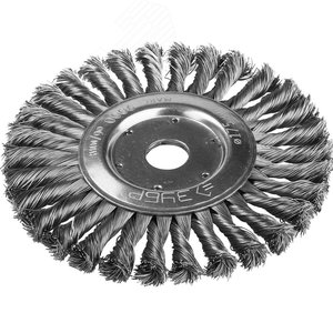 Изображение товара Щетка дисковая для УШМ, плетеные пучки стальной проволоки 0,5мм, 175х22мм ''ЭКСПЕРТ'' (шт)