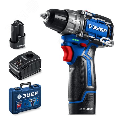 Дрель-шуруповерт КОМПАКТ 3, 12 В, 45 Н·м, 2 АКБ тип Т7 2 А·ч, BRUSHLESS, кейс, Профессионал - фото 1