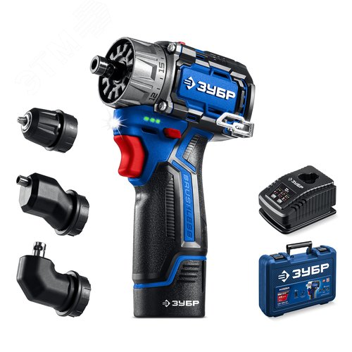 Дрель-шуруповерт модульная КОМБИ 2, 12 В, 45 Н·м, 1 АКБ тип Т7 2 А·ч, BRUSHLESS, кейс, Профессионал - фото 1