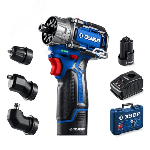 Дрель-шуруповерт модульная КОМБИ 3, 12 В, 45 Н·м, 2 АКБ тип Т7 2 А·ч, BRUSHLESS, кейс, Профессионал - фото 1