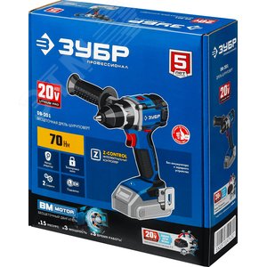 Дрель-шуруповерт бесщеточная 20В, без АКБ, в коробке, Профессионал - фото 2