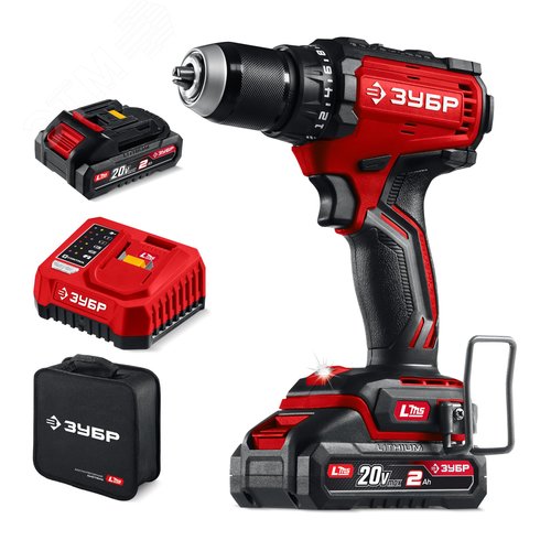 Изображение товара Дрель-шуруповерт, бесщеточная 20 В, 65 Н·м, 2 АКБ LMS 2 А·ч, сумка (шт)