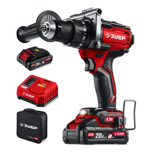 Изображение товара Дрель-шуруповерт бесщеточная, ударная 20 В, 165 Н·м, 2 АКБ LMS 2 А·ч, сумка (шт)
