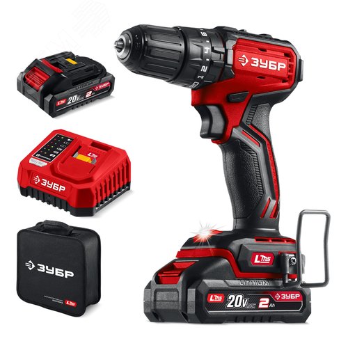 Изображение товара Дрель-шуруповерт бесщеточная, ударная 20 В, 45 Н·м, 2 АКБ LMS 2 А·ч, сумка (шт)