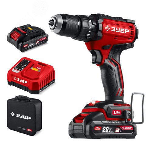 Дрель-шуруповерт бесщеточная, ударная 20 В, 65 Н·м, 2 АКБ LMS 2 А·ч, сумка - фото 1