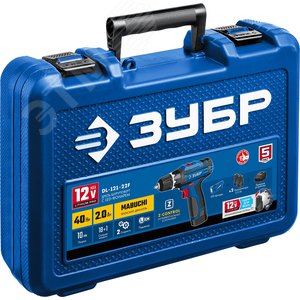 Дрель-шуруповерт 12В + LED фонарь, 2 АКБ (2Ач), в кейсе, Профессионал. - фото 2