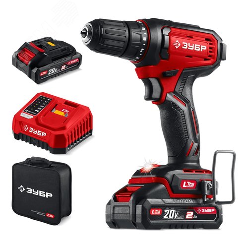 Дрель-шуруповерт 20 В, 40 Н·м, 2 АКБ LMS 2 А·ч, сумка - фото 1