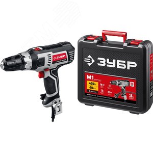 Изображение товара Дрель-шуруповерт сетевая, 400 Вт, 0-450/0-1800 об/мин, в кейсе (шт)