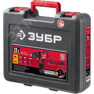 Дрель-шуруповерт 12В, 2 АКБ (2Ач), в кейсе - фото 2