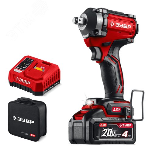 Гайковерт бесщеточный ударный 20 В, 500 Н·м, 1 АКБ LMS 4 А·ч, сумка - фото 1
