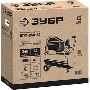 Компрессор воздушный, 240 л/мин, 24 л, 1500 Вт - фото 2