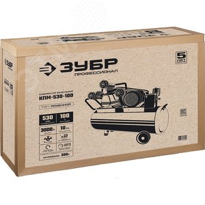 Компрессор ременной, 380 В, 530 л/мин, 100 л, 3000 Вт - фото 2