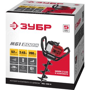 Мотобур (бензобур), d=60-200 мм, 52 см3 - фото 2