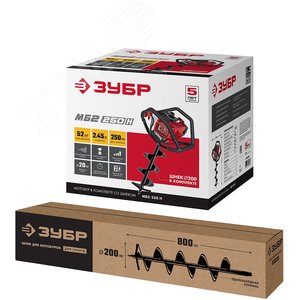 Мотобур (бензобур) со шнеком, d=60-250 мм, 52 см3 - фото 2