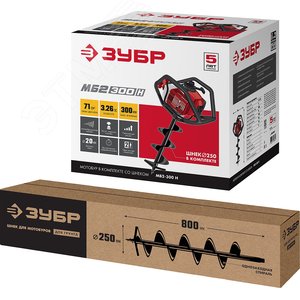 Мотобур (бензобур) со шнеком, d=60-300 мм, 71 см3 - фото 2