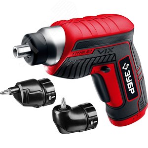 Отвертка аккумуляторная 3.6 В ViX, в коробке с 10 битами, угловой и эксцентриковой насадками - фото 1