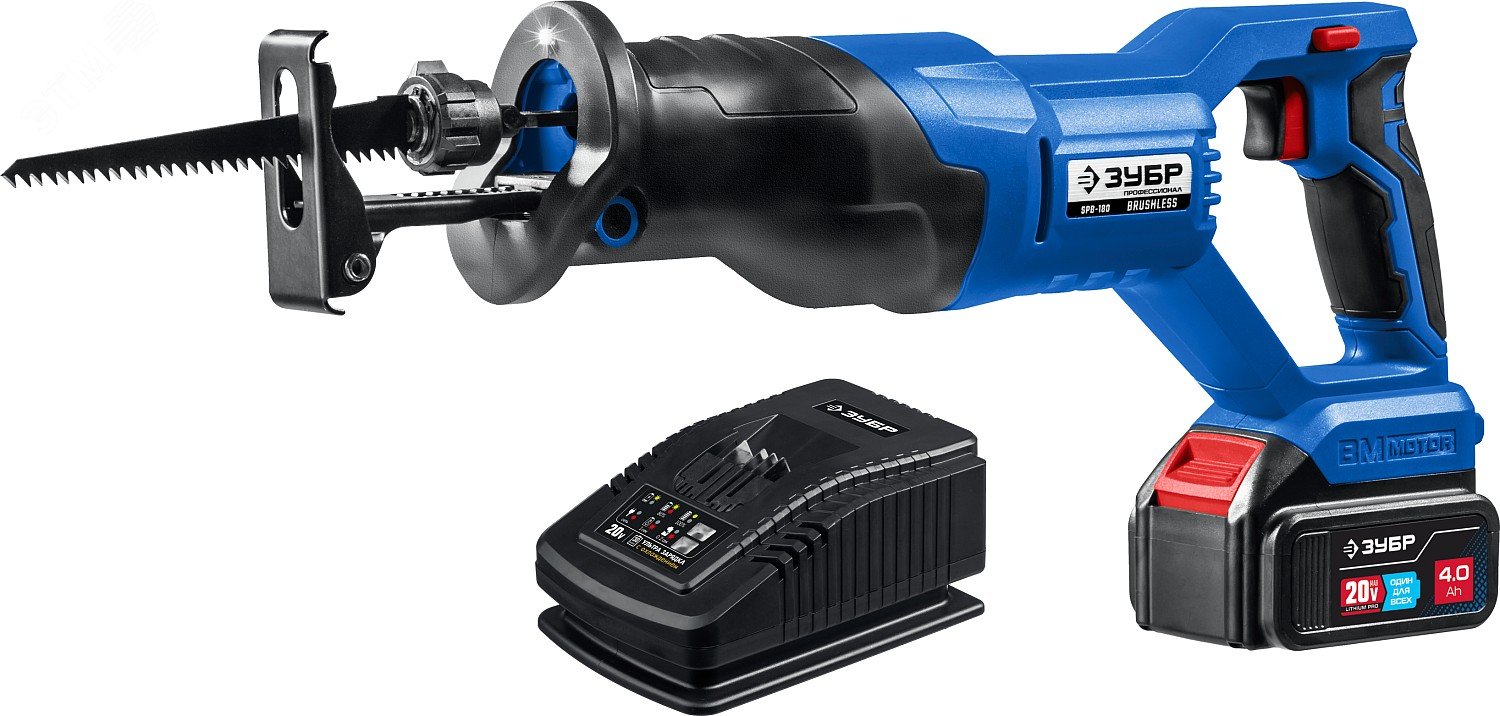 Изображение товара Пила сабельная бесщеточная 20В с одним аккумулятором и маятниковым ходом