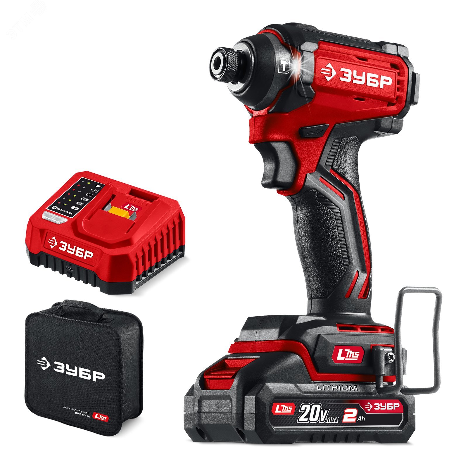 Изображение товара Бесщеточный ударный винтоверт ЗУБР LMS 20 В 180 Нм с аккумулятором