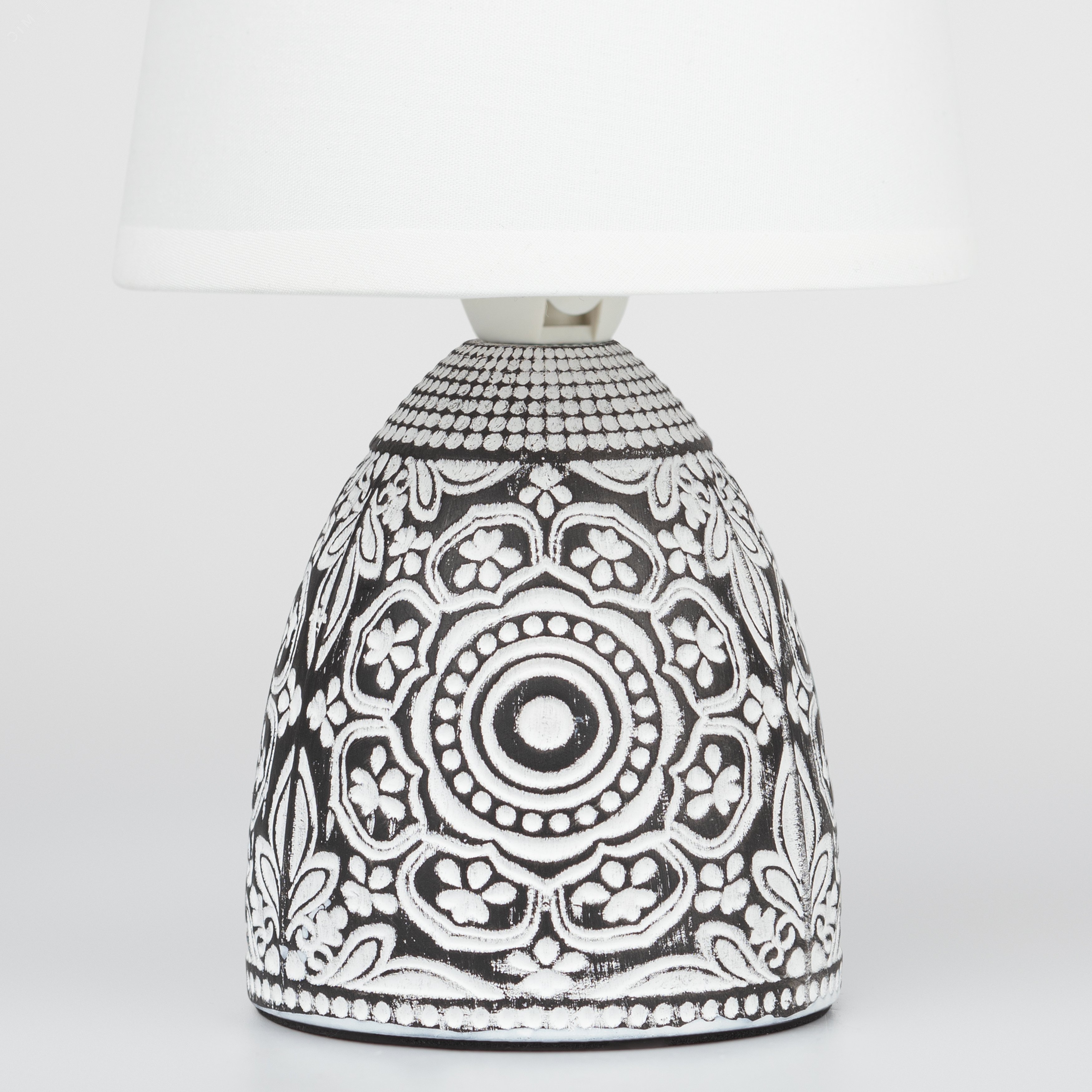 Настольная лампа Debora 7045-502 1 * Е14 40 Вт керамика черная с абажуром Б0053466 Rivoli - превью 5