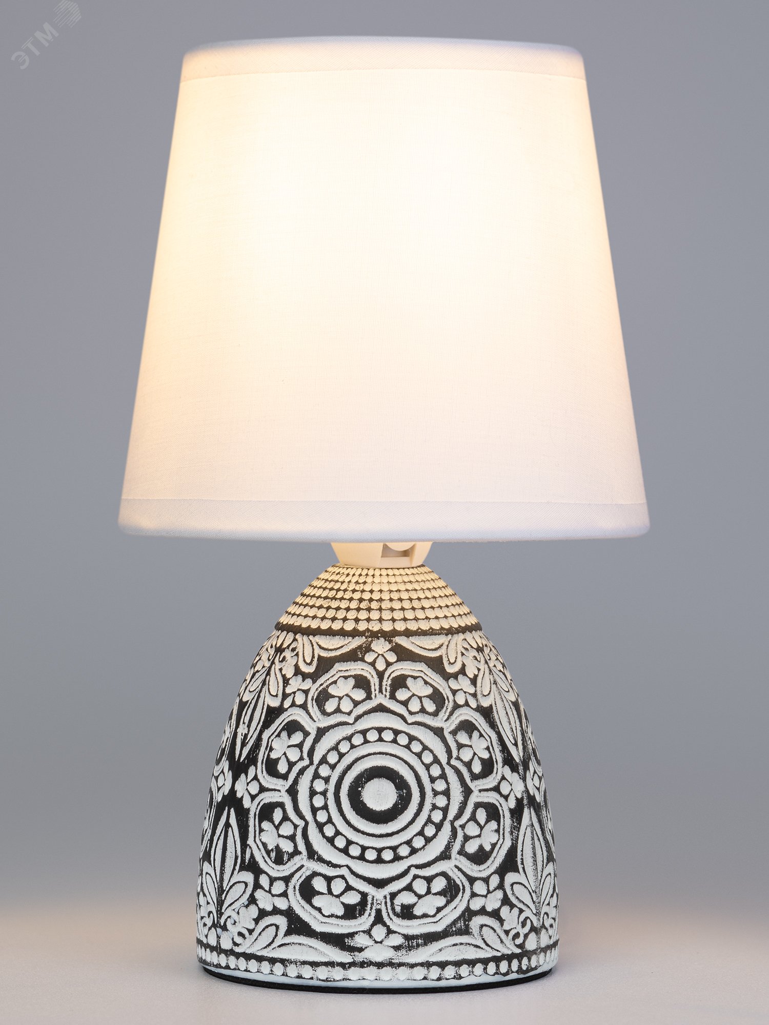 Настольная лампа Debora 7045-502 1 * Е14 40 Вт керамика черная с абажуром Б0053466 Rivoli - превью 8